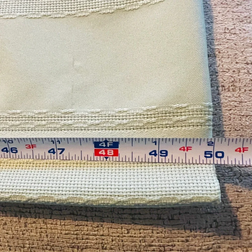 Vintage Light Sage Green Woven Stripe Tablecloth 60x100 Dining‎ Room Decor